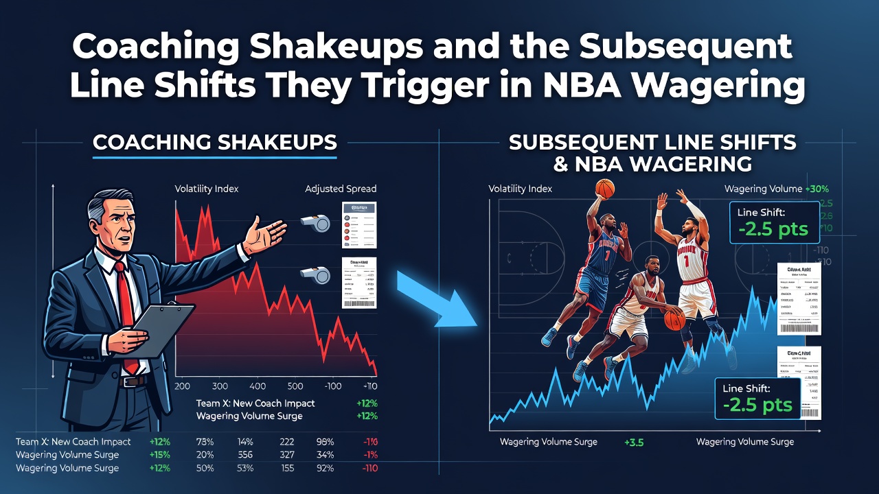 Darstellung von NBA-Trainern bei einer Pressekonferenz mit Fokus auf Wettmarktveränderungen