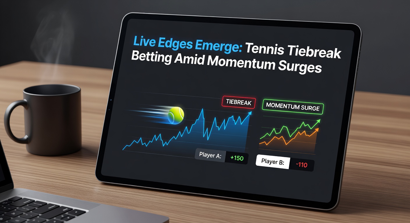 Tennisspieler in einem dramatischen Tiebreak, bei dem Momentum den Spielstand kippt