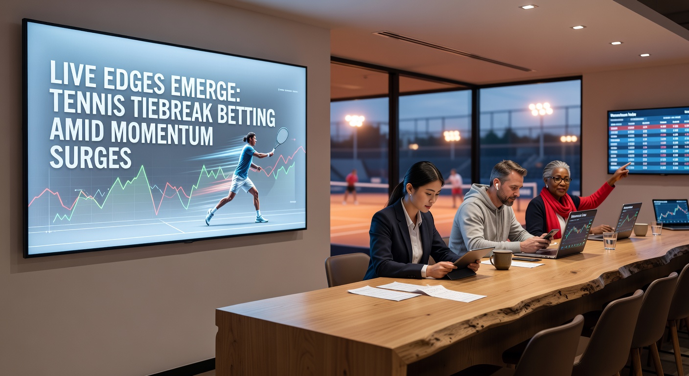 Grafik mit Live-Quotenveränderungen während eines Tennis-Momentum-Surges in einem Tiebreak
