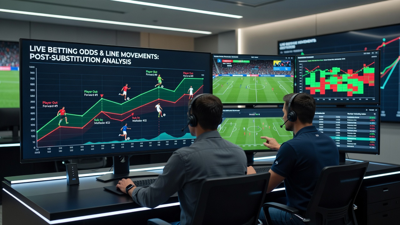 Analyse von Live-Wettlinien und Substitutionsdaten auf einem Monitor