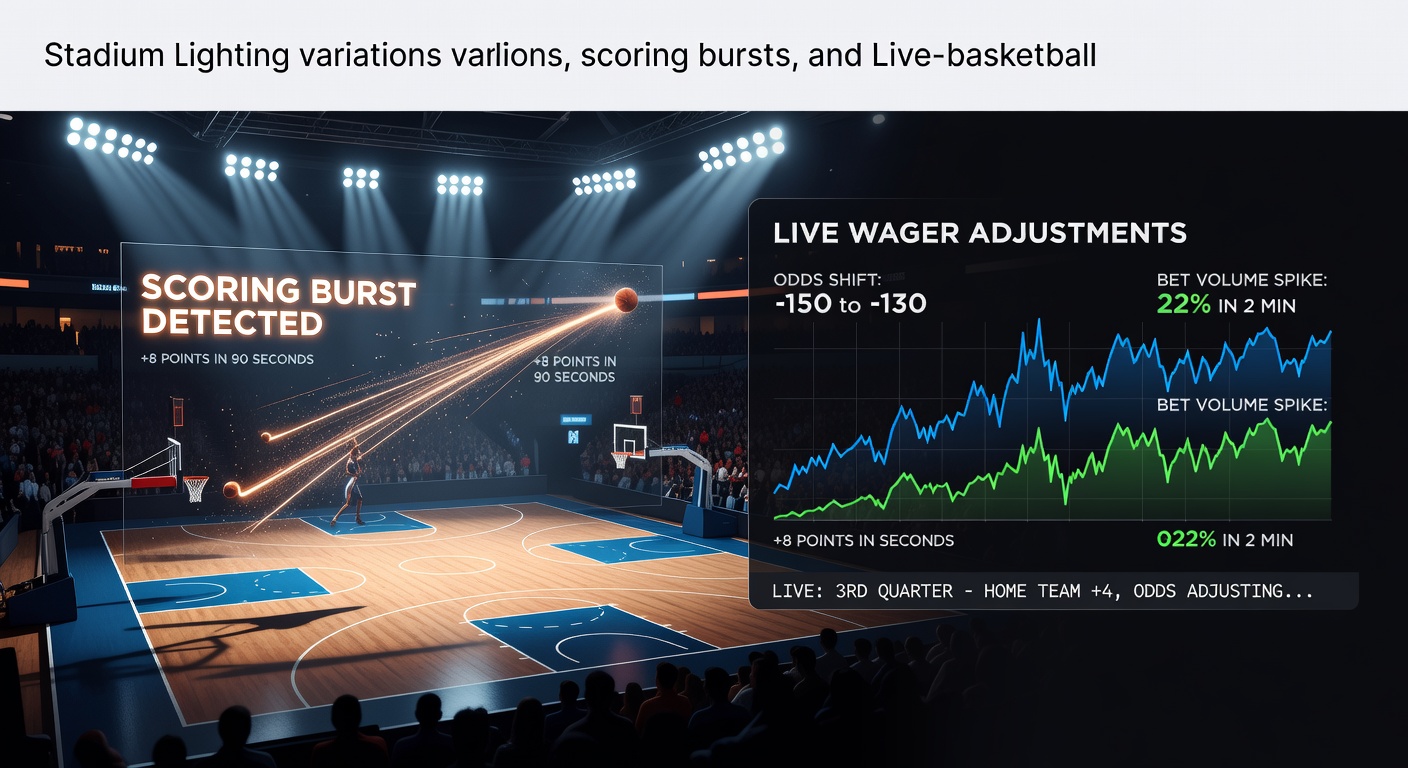 Analyse der Beleuchtungseffekte auf Basketball-Spielfelder bei Nacht